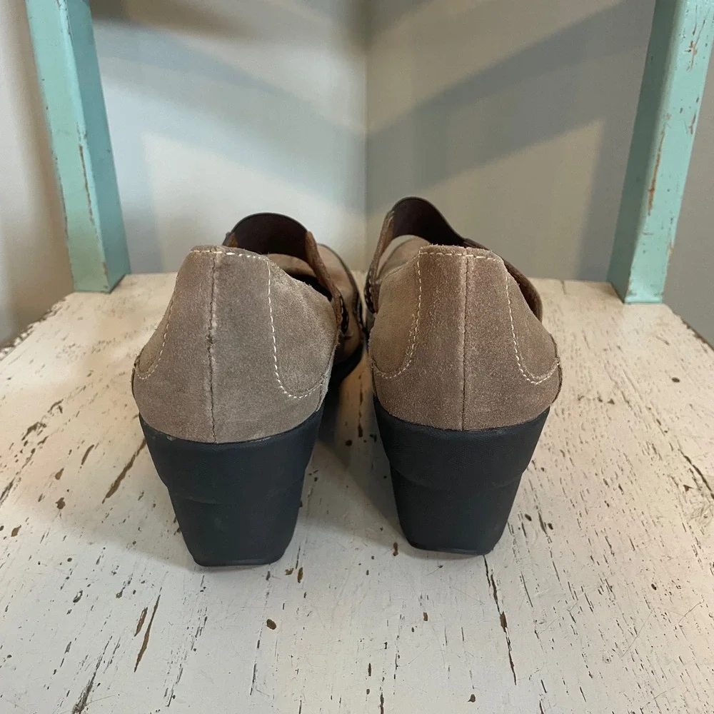 NaturalSoul By Naturalizer‎ Ivani Brown Suede Mary Jane Wedges Shoes Women's 9 M